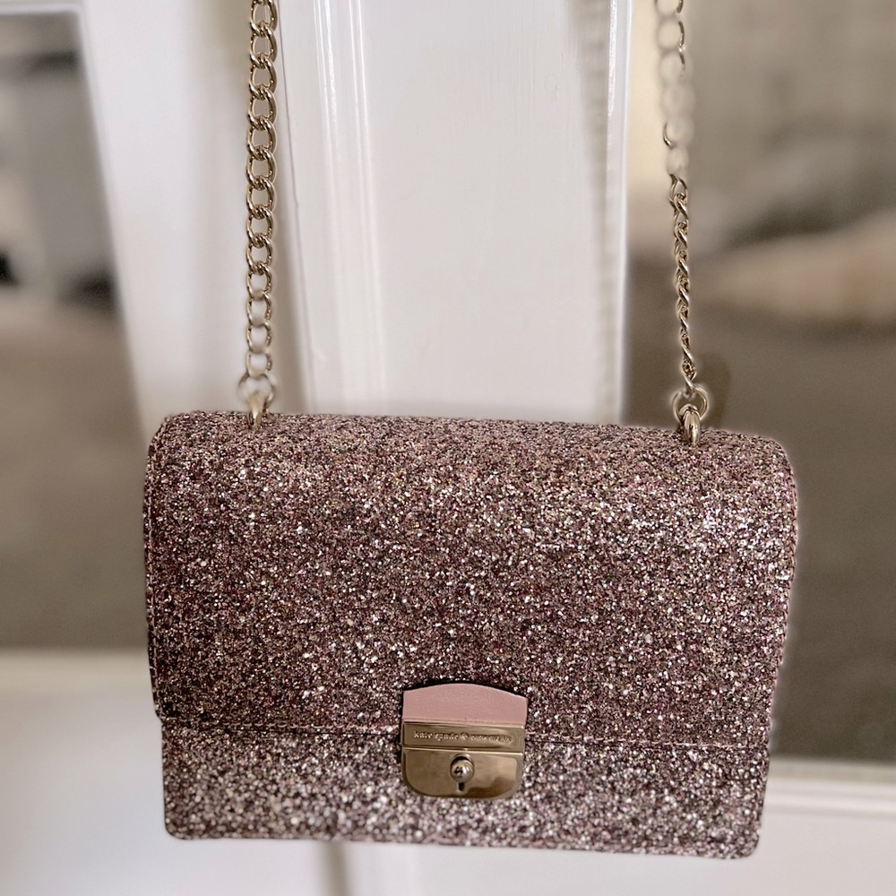 Pink glitter Kate spade crossbody! New! Gorgeous. perfect for birthday or NYE.